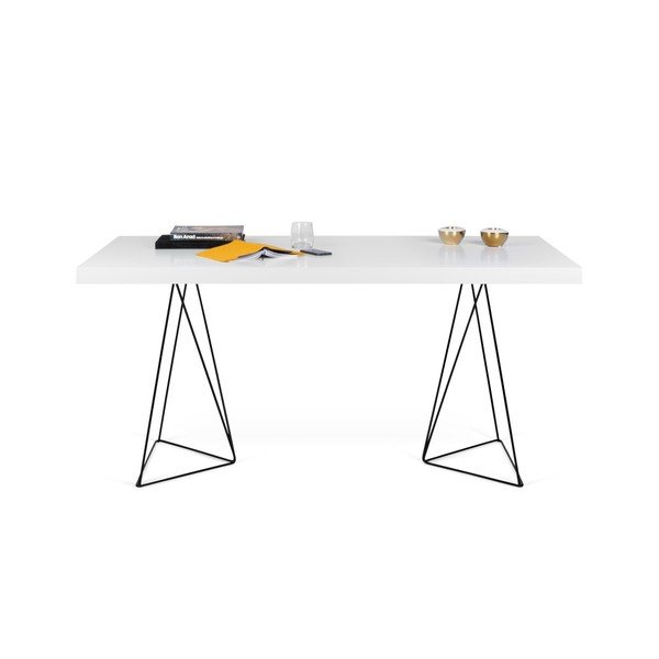 Bijeli blagovaonski stol s metalnim nogama TemaHome Trestle, 90 x 160 cm-image-1