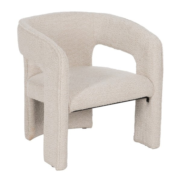 Bež fotelja od bouclé tkanine – Ixia