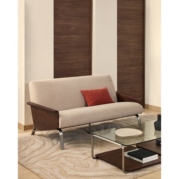 Svjetlo smeđa sofa od šenila 165 cm Amsen – Kave Home-image-1