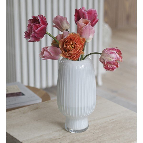 Bijela staklena vaza (visina 31,5 cm) Cuneo – Villa Collection-image-1