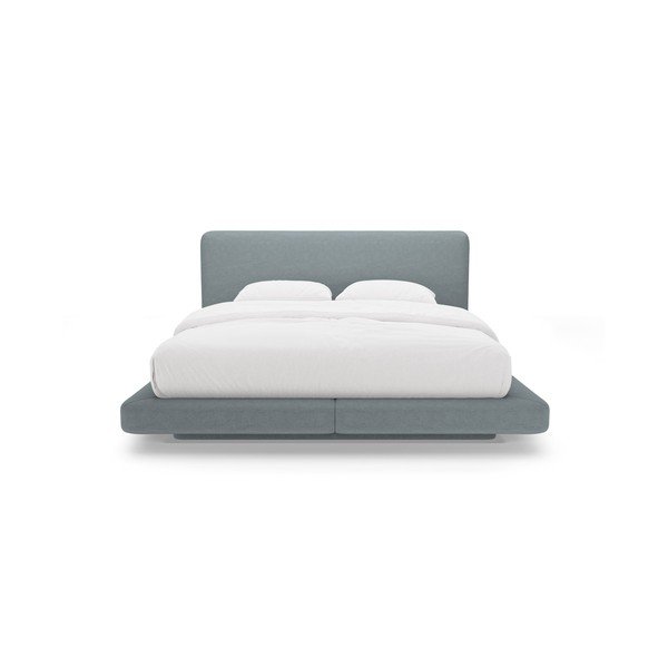 Svijetlo plavi tapecirani bračni krevet 140x200 cm Linea – Micadoni -image-3