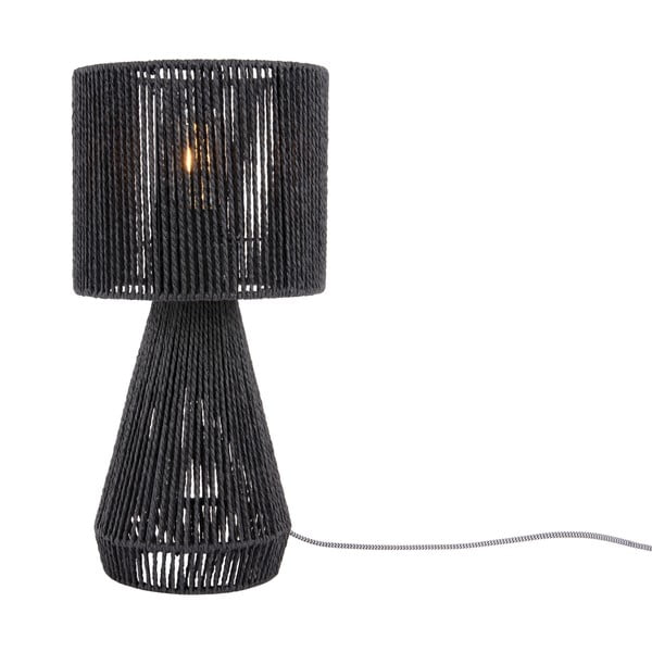 Crna stolna lampa sa sjenilom od papirne špage (visina 40 cm)  Forma Cone – Leitmotiv
