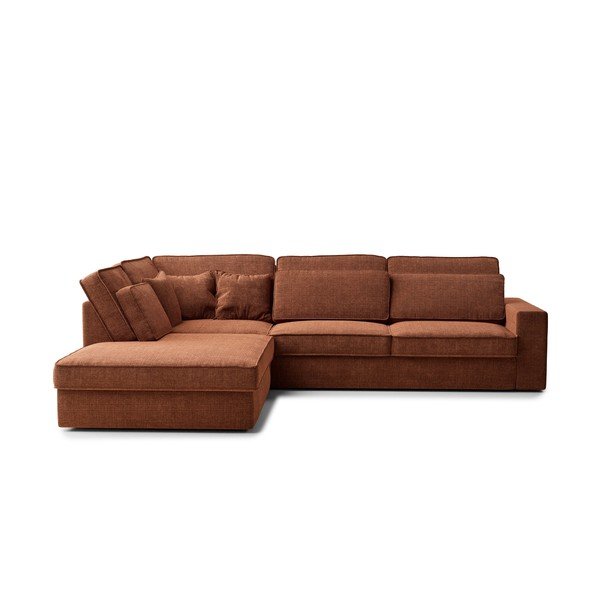 Kutna garnitura od šenila u bakrenoj boji (s lijevim kutom/u obliku slova L) Kirou – Maison de Rêve