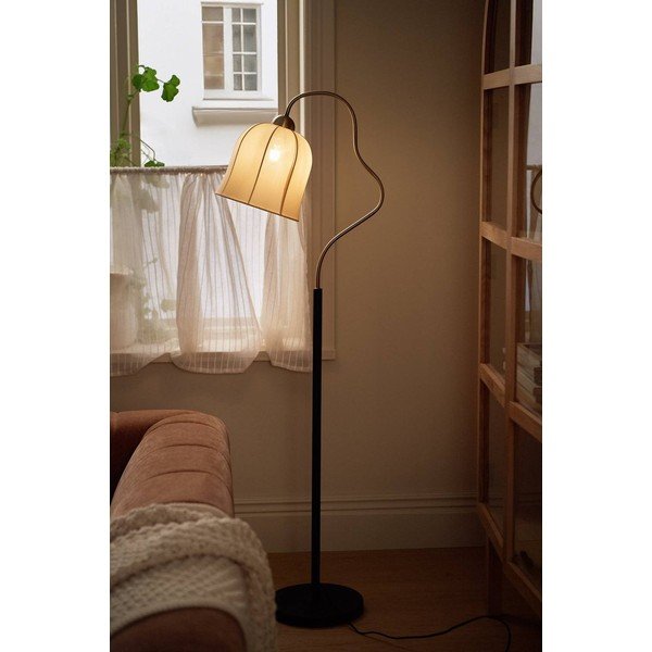 Bijela/crna tekstilna stojeća svjetiljka (visina 150 cm) Bell – Ellos Home-image-1