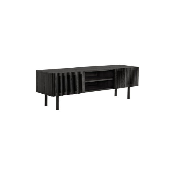 Crna TV komoda u dekoru jasena 160x50x43 cm Sion – Jotex
