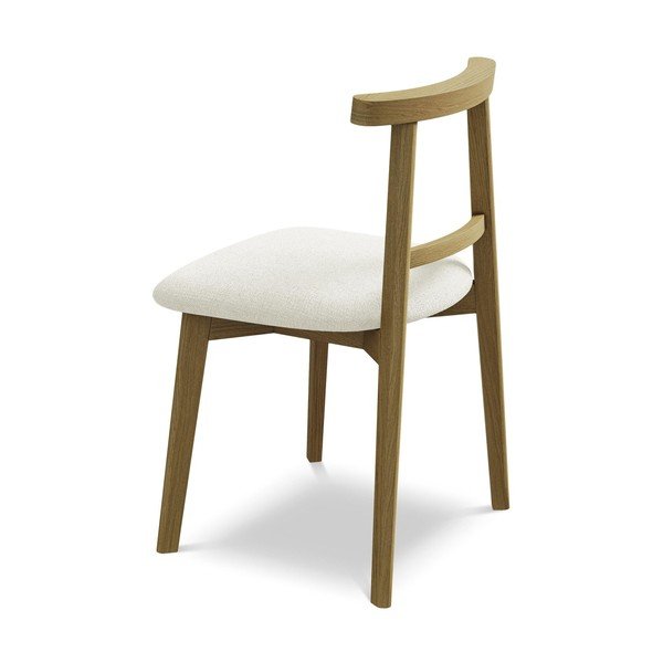 Krem blagovaonska stolica od masivnog drveta Ohelo – Makamii-image-3