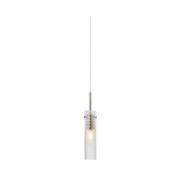 Staklena viseća svjetiljka u mat srebrnoj boji ø5x27,5 cm Vibia – Markslöjd