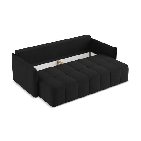 Crna sklopiva/s prostorom za odlaganje sofa 225 cm Moku – Makamii-image-3