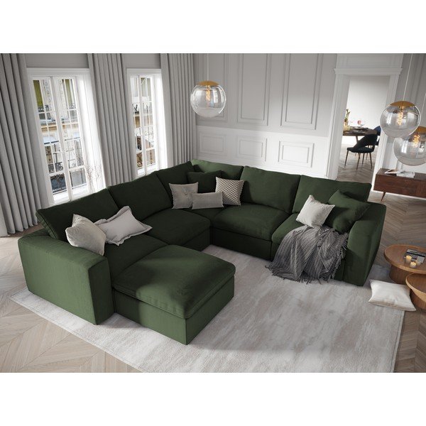 Tamnozeleni oboostrani kutni dio modularne sofe od samta Windsor & Co Sofas Galaxy-image-4