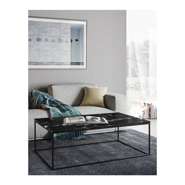 Stolić za kavu od crnog mramora s crnim nogama TemaHome Gleam, 120 x 75 cm-image-4