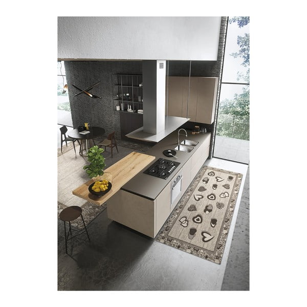 Sivi vrlo izdržljiv kuhinjski gazište Webtappeti Lovely Ardesia, 55 x 140 cm