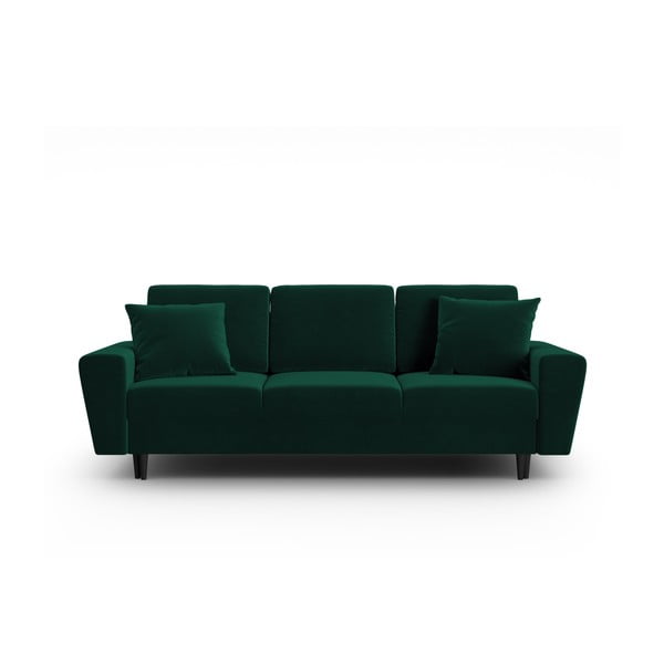 Zelena baršunasti sklopiva/s prostorom za odlaganje sofa 235 cm Kyoto – Cosmopolitan Design