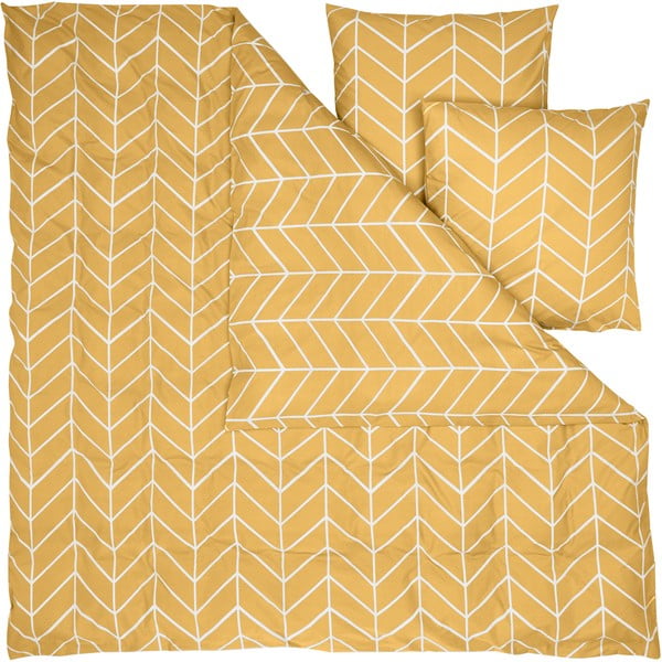 Žuta pamučna posteljina 46 Mirja, 200 x 200 cm