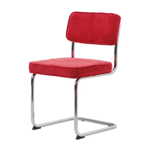 Crvena blagovaonska stolica od samta Rupert – Unique Furniture-image-2