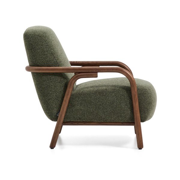 Tamno zelena fotelja od šenila Sylo – Kave Home-image-3