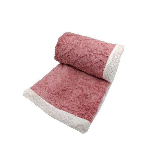 Ružičasta deka od sherpa flisa 150x200 cm Island – My House