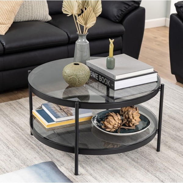 Okrugli stolić sa staklenom pločom ø 79 cm Bayonne - Actona-image-1