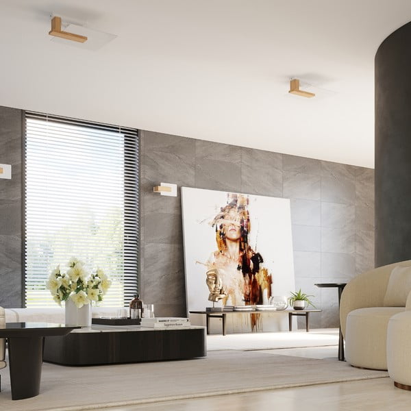 Stropna svjetiljka u prirodnoj boji sa staklenim sjenilom 40x47.5 cm Parola – Sollux-image-3