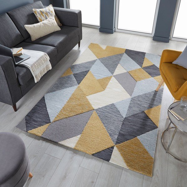 Sivo-žuti tepih Flair Rugs Icon, 120 x 170 cm-image-4