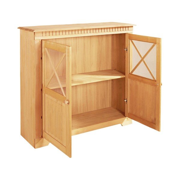 Vitrina od masivnog bora u prirodnoj boji 95x35 cm Lisa – Støraa-image-3