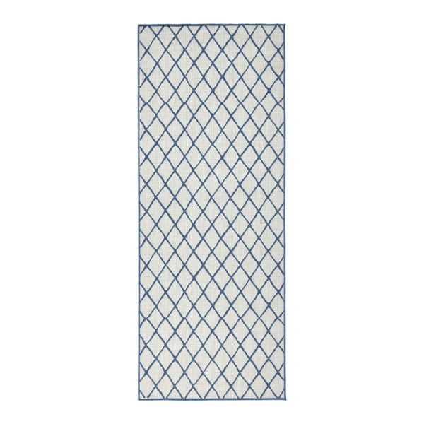 Plavo-krem vanjski tepih NORTHRUGS Malaga, 80 x 250 cm