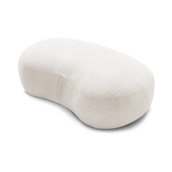 Bijeli tabure za noge od bouclé tkanine Saint-Germain – Bobochic Paris-image-4