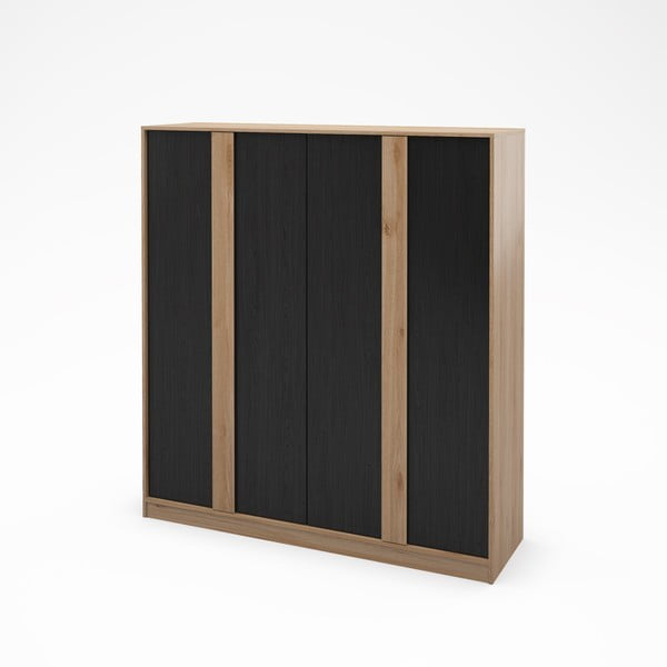 Crni/u prirodnoj boji ormar u dekoru hrasta 180x197,5x53 cm Dennis – Marckeric-image-2