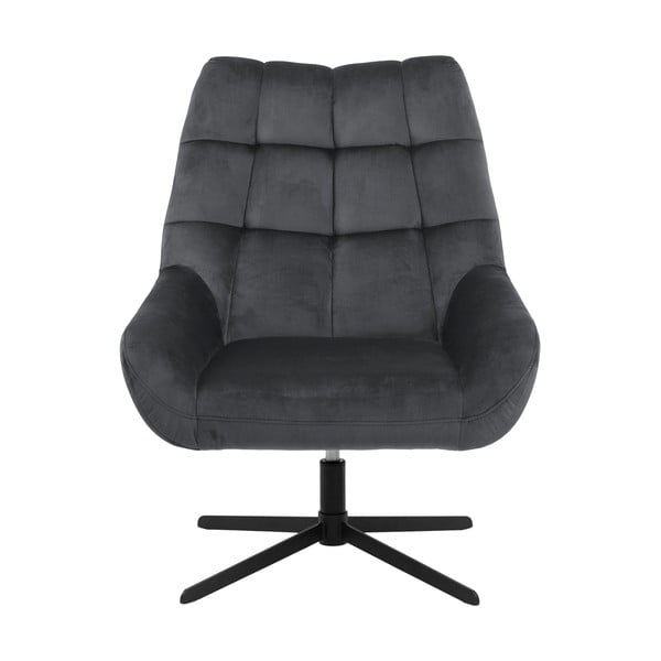 Siva okretna baršunasti fotelja Paris – Actona-image-2