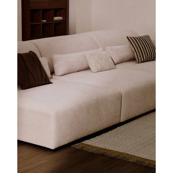 Bež podesiva sofa od šenila s ležaljkom 410 cm Lares – Kave Home-image-3