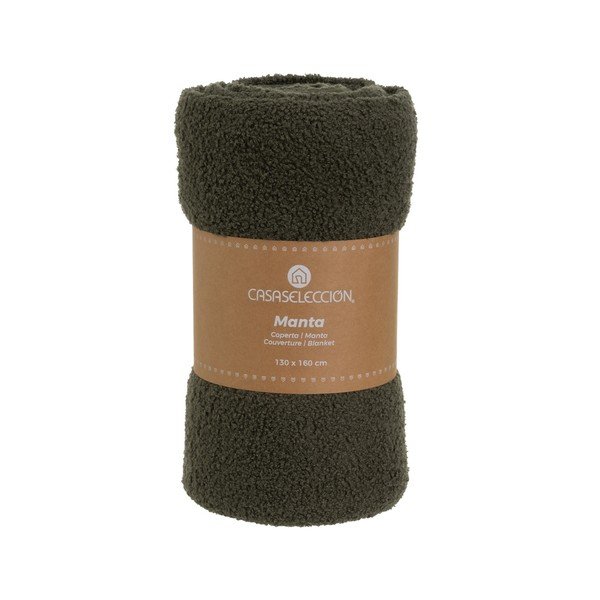 Zelena deka od sherpa flisa 130x160 cm Sherpa Bouclé – Casa Selección-image-4