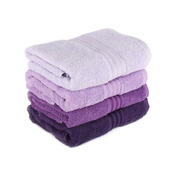 Set s 4 ljubičasta pamučna ručnika Foutastic 50 x 90 cm-image-1