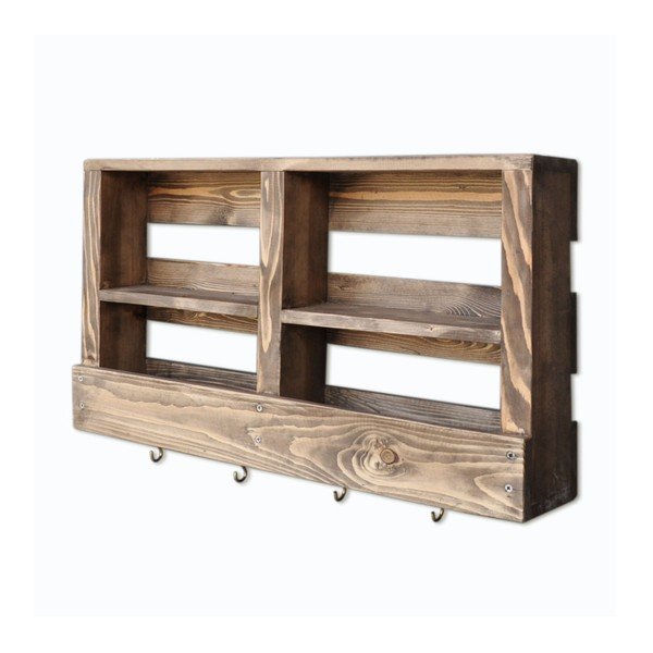 Drvena zidna polica s kukicama Ayako-image-2