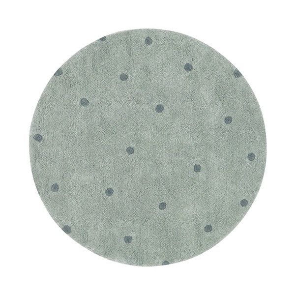 Svijetlo zeleni periv/ručno rađen pamučan dječji tepih ø140 cm Round Dot Blue Sage – Lorena Canals