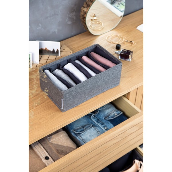 Sivi organizator za ladicu s pretincima Bigso Box of Sweden Drawer, 16,5 x 11 cm-image-3