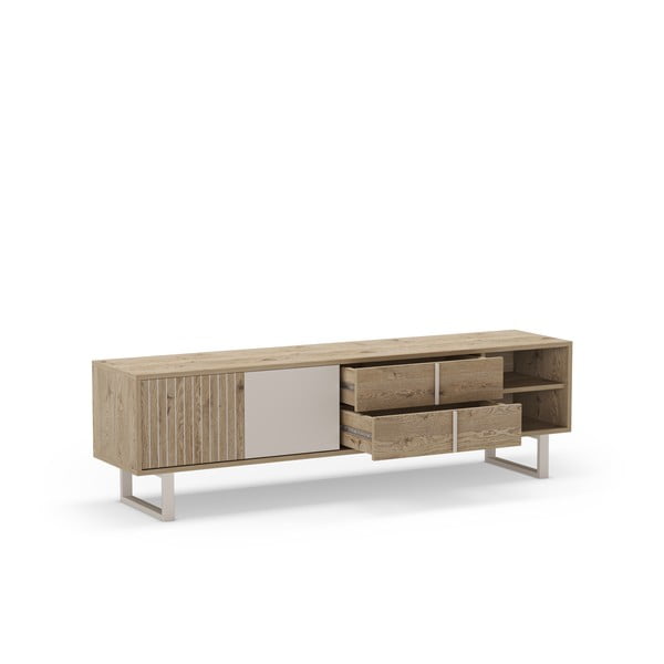 Siva/u prirodnoj boji TV komoda u dekoru hrasta 180x51,5 cm Millay – Marckeric-image-4