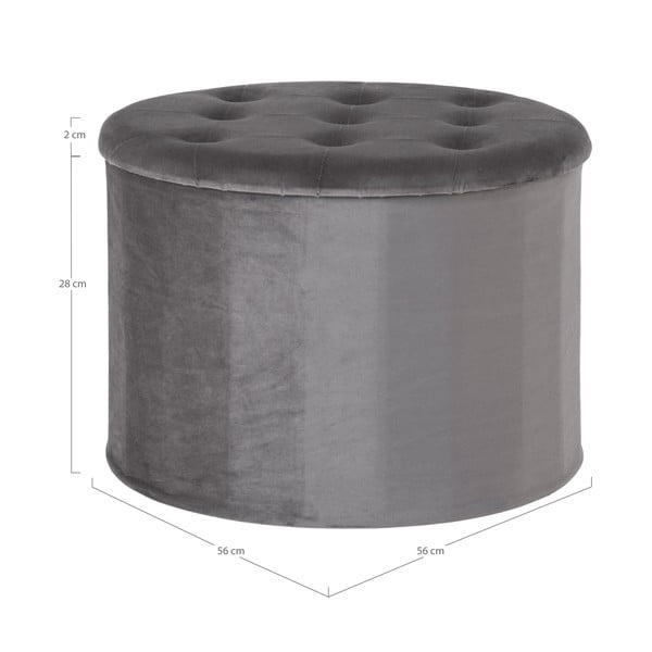 Tamno sivi baršunasti tabure Turup - House Nordic-image-2