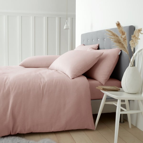 Ružičasta pamučna posteljina za krevet za jednu osobu 135x200 cm – Catherine Lansfield