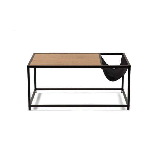 Crni/u prirodnoj boji stolić za kavu u dekoru hrasta 60x99 cm Bayen – Bonami Essentials