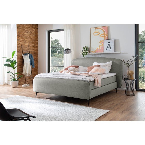 Svijetlo sivi boxspring krevet 180x200 cm Imola – Meise Möbel-image-1