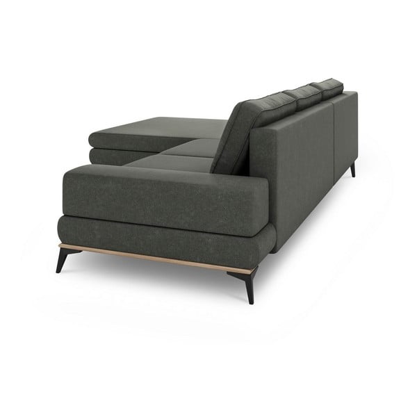 Tamnosivi kutni kauč na razvlačenje Windsor & Co Sofas Planet, lijevi kut-image-4