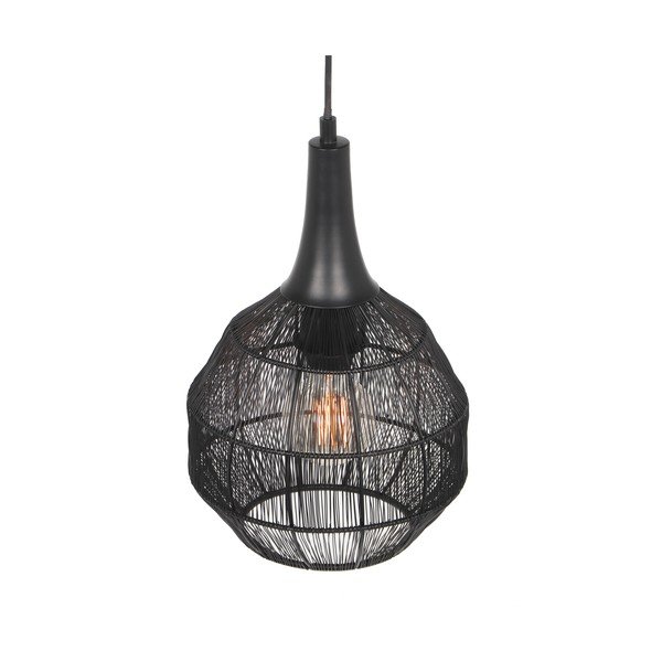 Mat crna viseća svjetiljka s metalnim sjenilom Soraya – Trio-image-1