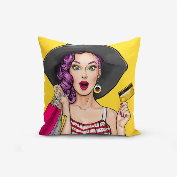 Jastučnica s primjesom pamuka Minimalist Cushion Covers Pop Art Women, 45 x 45 cm