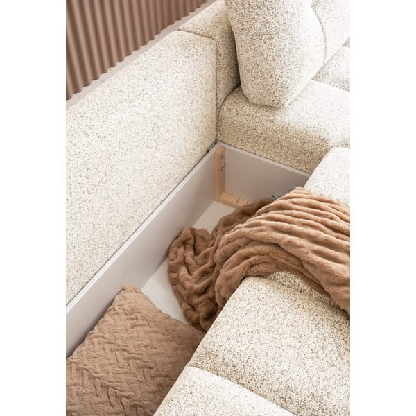 Krem sklopiva/s prostorom za odlaganje kutna garnitura (s desnim kutom) Lulu – Miuform-image-3