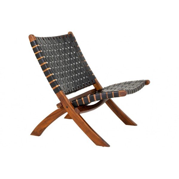 Crna kožna fotelja Perugia - House Nordic-image-3