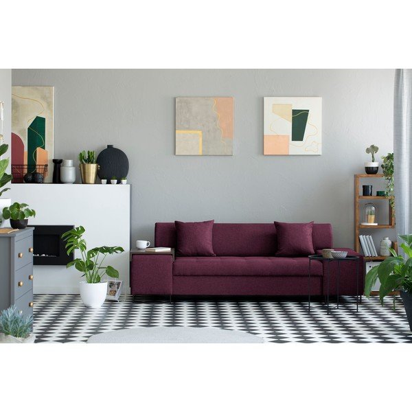 Ljubičasta sofa s nogicama u crnoj boji Cosmopolitan Design Orlando, 220 cm-image-1