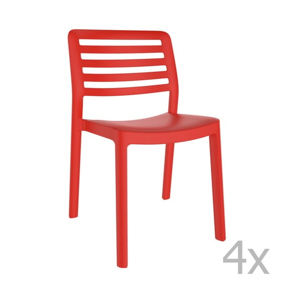 Set od 4 crvene vrtne stolice Resol Wind