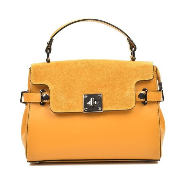 Žuta kožna torbica Carla Ferreri Monica Lento