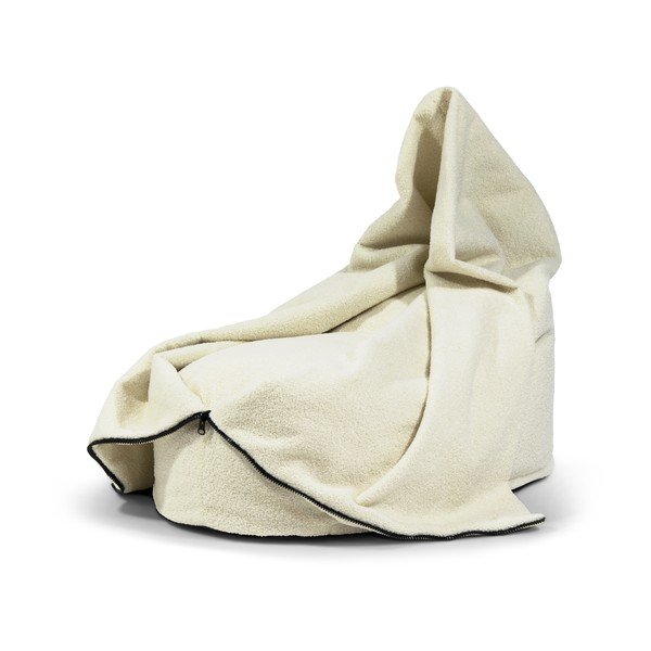 Krem vreća za sjedenje od bouclé tkanine Cocoon 80 – SLOWDOWN-image-3