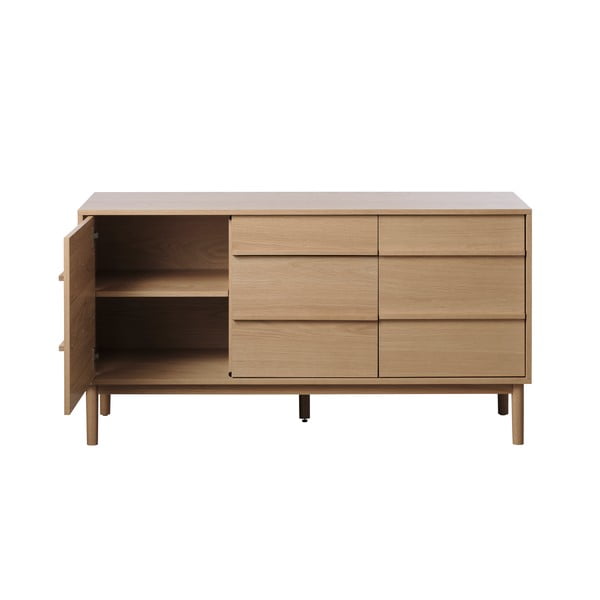 Niska komoda u dekoru hrasta u prirodnoj boji 75x140 cm Ponza – Unique Furniture-image-4