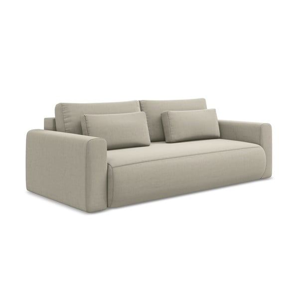 Bež baršunasti sklopiva/s prostorom za odlaganje sofa 238 cm Kapua – Makamii-image-1